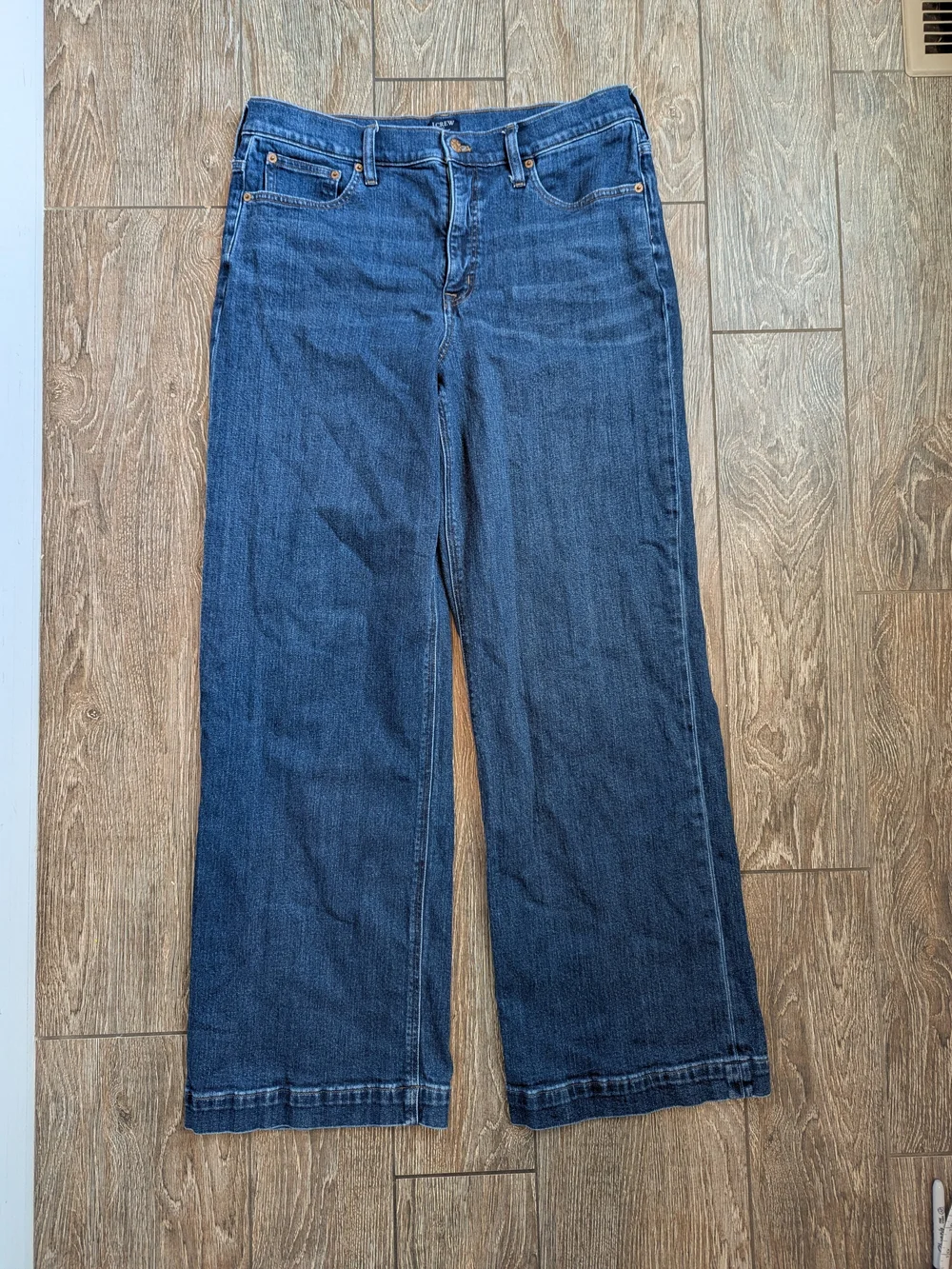 J. Crew Classic Wide Leg Jean 31 Tall Medium Wash All Day Stretch